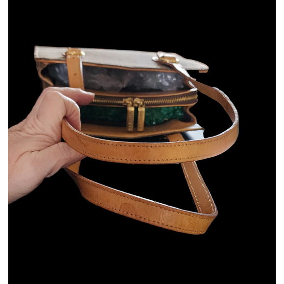 EL PORTAL Shoulder Bag Medium Purse Leather Trim and Strap - Picture 8 of 10